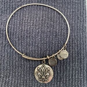 Alex and Ani Silver Fleur De Lis Bracelet